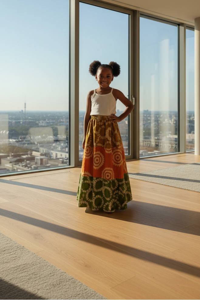 Adire carrabean skirt