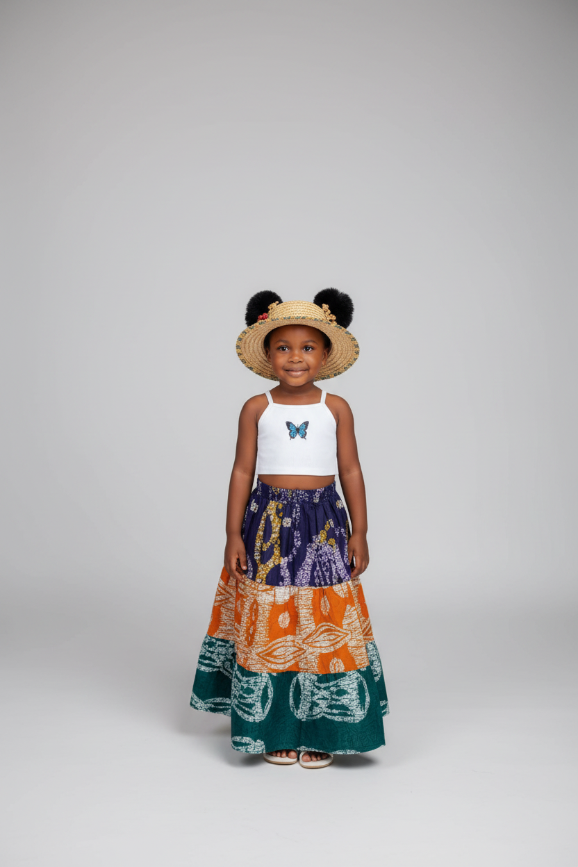 Adire carrabean skirt